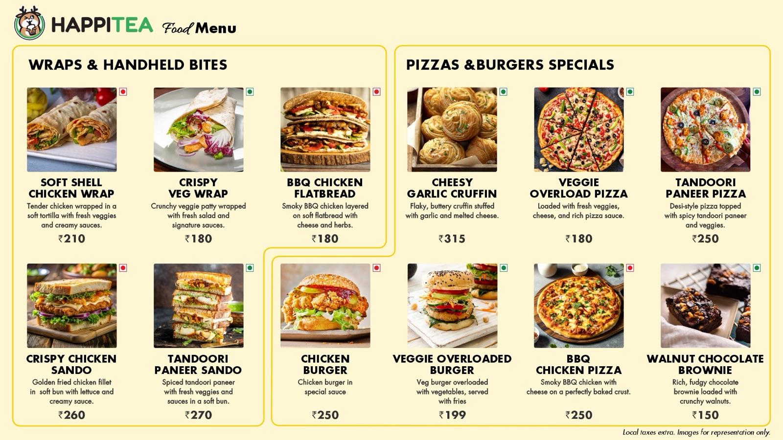 HappiTea food menu page 2